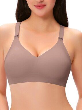 Seamless Bras for Women No Underwire Wireless Push up Bras - Large